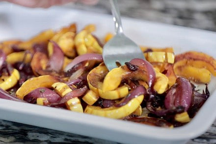 Oven Roasted Delicata Squash with Cranberries & Thyme | Island Olive Oil Company