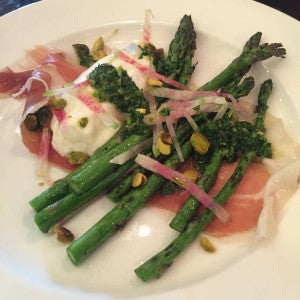 Grilled Asparagus with Burrata & Prosciutto