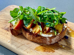 Grilled Nectarine Toast with Arugula