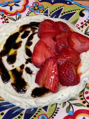 Whipped Basil Ricotta with Roasted Strawberries and Strawberry Balsamic Glaze