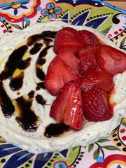 Whipped Basil Ricotta with Roasted Strawberries and Strawberry Balsamic Glaze