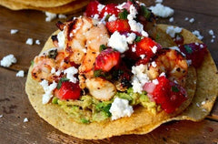 Chipotle Shrimp Tostadas with Strawberry-Lime Salsa