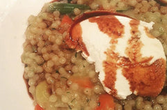 Persian Lime Israeli Couscous with Fig Balsamic Drizzle