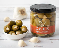 Gavius Queen Stuffed Olives with Garlic - 6.9oz Jar
