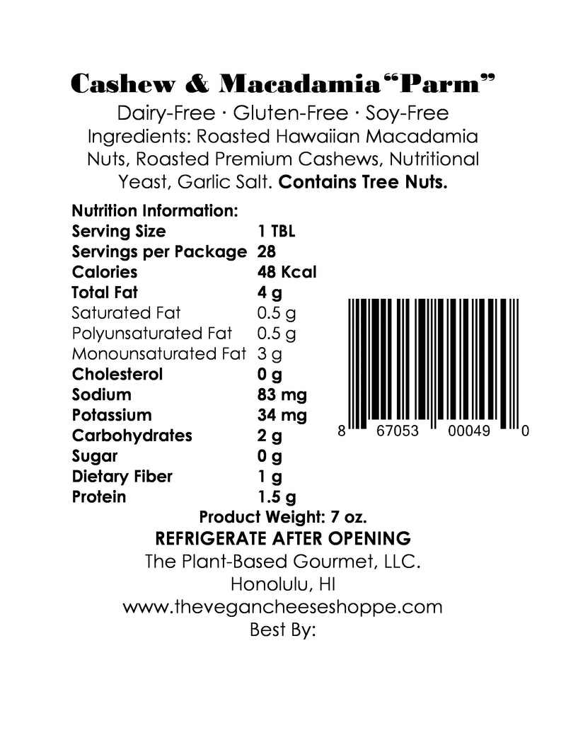 The Vegan Cheese Shoppe - Cashew & Macadamia Grated Parm